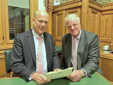 Rt. Hon. Chris Grayling MP, Secretary of State for Transport, with Sir Edward Leigh MP