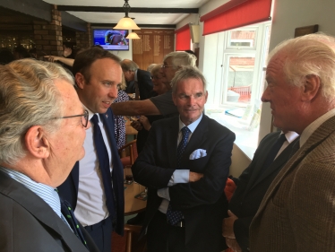 Rt. Hon. Sir Edward Leigh MP discusses health issues with Rt. Hon. Matt Hancock MP (Health Secretary) and Cllr Martin Hill OBE (Leader, Lincolnshire County Council) prior to the pandemic